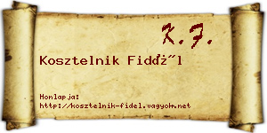 Kosztelnik Fidél névjegykártya